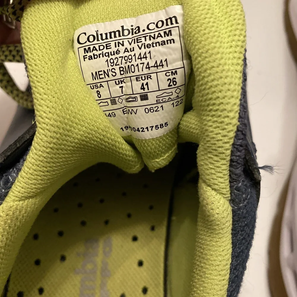 Columbia Men Sz 8 Tamiami PFG Boat Shoes Blue Green‎ BM0174 EUC